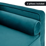 Sarantino Faux Velvet Sofa Bed Couch Furniture Lounge Suite Seat Blue - Furniture > Sofas