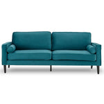 Sarantino Faux Velvet Sofa Bed Couch Furniture Lounge Suite Seat Blue - Furniture > Sofas
