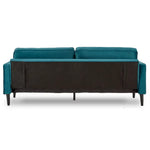Sarantino Faux Velvet Sofa Bed Couch Furniture Lounge Suite Seat Blue - Furniture > Sofas