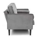 Sarantino Faux Velvet Sofa Bed Couch Furniture Lounge Suite Seat Grey - Furniture > Sofas
