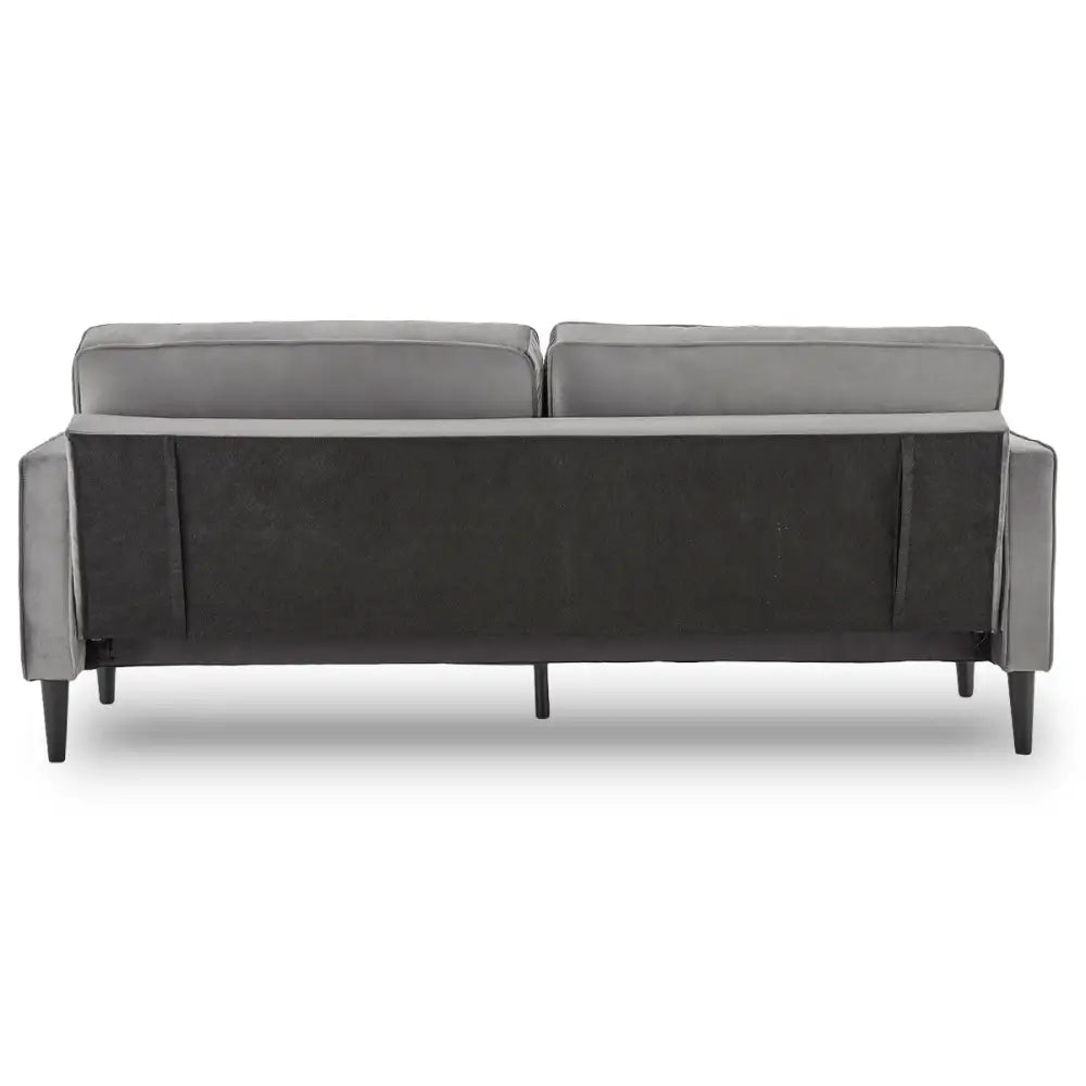 Sarantino Faux Velvet Sofa Bed Couch Furniture Lounge Suite Seat Grey - Furniture > Sofas