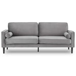 Sarantino Faux Velvet Sofa Bed Couch Furniture Lounge Suite Seat Grey - Furniture > Sofas