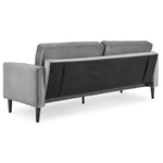 Sarantino Faux Velvet Sofa Bed Couch Furniture Lounge Suite Seat Grey - Furniture > Sofas