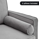 Sarantino Faux Velvet Sofa Bed Couch Furniture Lounge Suite Seat Grey - Furniture > Sofas
