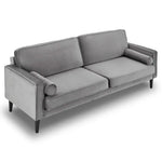 Sarantino Faux Velvet Sofa Bed Couch Furniture Lounge Suite Seat Grey - Furniture > Sofas