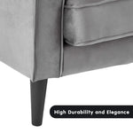 Sarantino Faux Velvet Sofa Bed Couch Furniture Lounge Suite Seat Grey - Furniture > Sofas