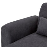 Sarantino Faux Velvet Sofa Bed Couch Lounge Chaise Cushions Dark Grey - Furniture > Sofas