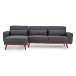 Sarantino Faux Velvet Sofa Bed Couch Lounge Chaise Cushions Dark Grey - Furniture > Sofas