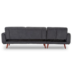 Sarantino Faux Velvet Sofa Bed Couch Lounge Chaise Cushions Dark Grey - Furniture > Sofas