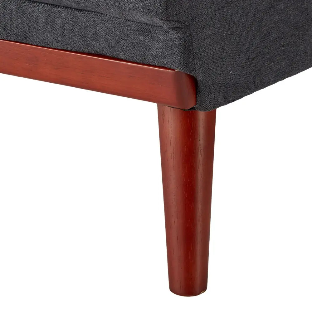 Sarantino Faux Velvet Sofa Bed Couch Lounge Chaise Cushions Dark Grey - Furniture > Sofas