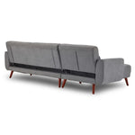 Sarantino Faux Velvet Sofa Bed Couch Lounge Chaise Cushions Light Grey - Furniture > Sofas