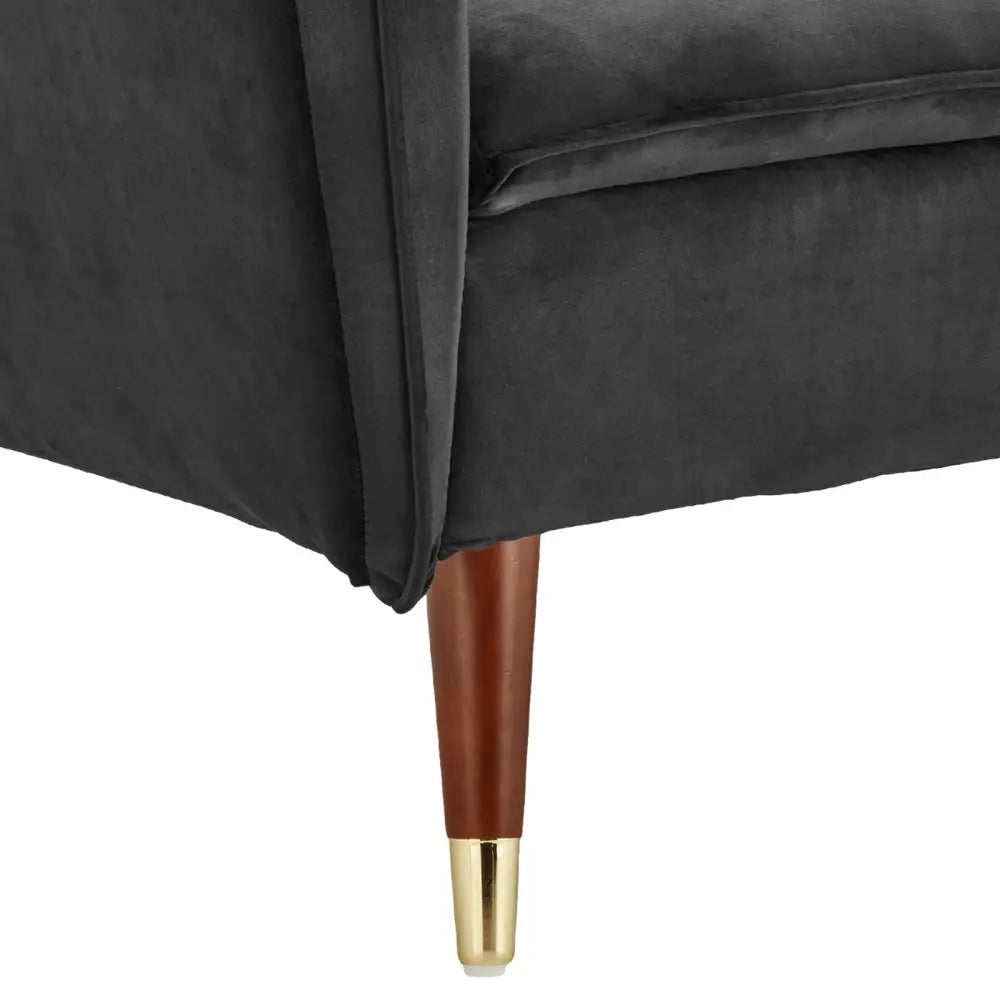 Sarantino Faux Velvet Tufted Sofa Bed Couch Futon - Black - Furniture > Sofas