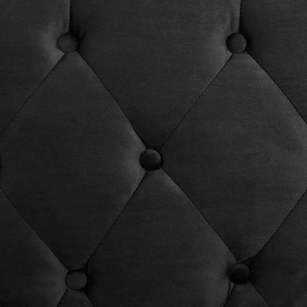 Sarantino Faux Velvet Tufted Sofa Bed Couch Futon - Black - Furniture > Sofas