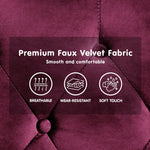 Sarantino Faux Velvet Tufted Sofa Bed Couch Futon - Burgundy - Furniture > Sofas