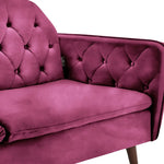 Sarantino Faux Velvet Tufted Sofa Bed Couch Futon - Burgundy - Furniture > Sofas