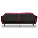 Sarantino Faux Velvet Tufted Sofa Bed Couch Futon - Burgundy - Furniture > Sofas