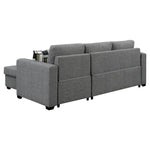 Sarantino Fontana Pullout Sofa Bed with Storage Chaise Lounge - Grey - Furniture > Sofas