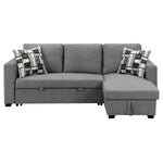 Sarantino Fontana Pullout Sofa Bed with Storage Chaise Lounge - Grey - Furniture > Sofas