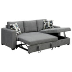 Sarantino Fontana Pullout Sofa Bed with Storage Chaise Lounge - Grey - Furniture > Sofas