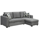 Sarantino Fontana Pullout Sofa Bed with Storage Chaise Lounge - Grey - Furniture > Sofas