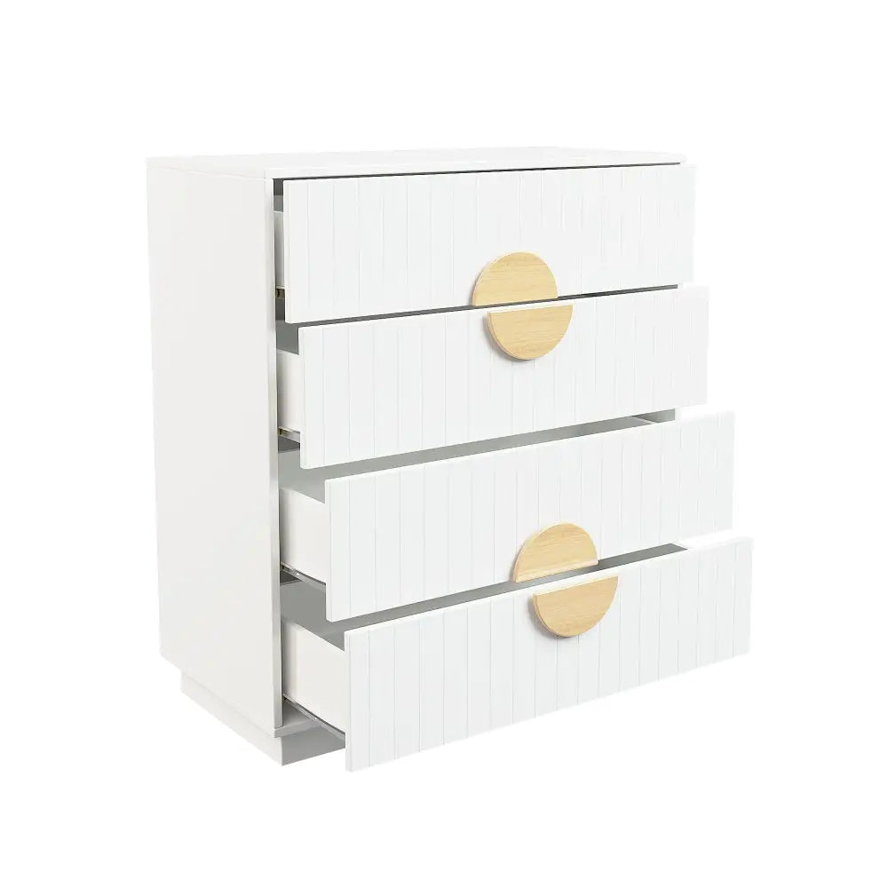 Sarantino Gail Chest Of Drawers Tallboy Dresser In White - Furniture > Living Room