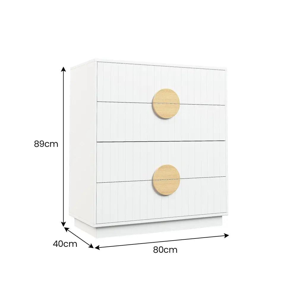 Sarantino Gail Chest Of Drawers Tallboy Dresser In White - Furniture > Living Room