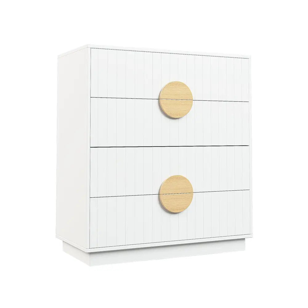 Sarantino Gail Chest Of Drawers Tallboy Dresser In White - Furniture > Living Room