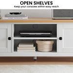 Sarantino Gio Tv Stand - White/natural - Furniture > Living Room