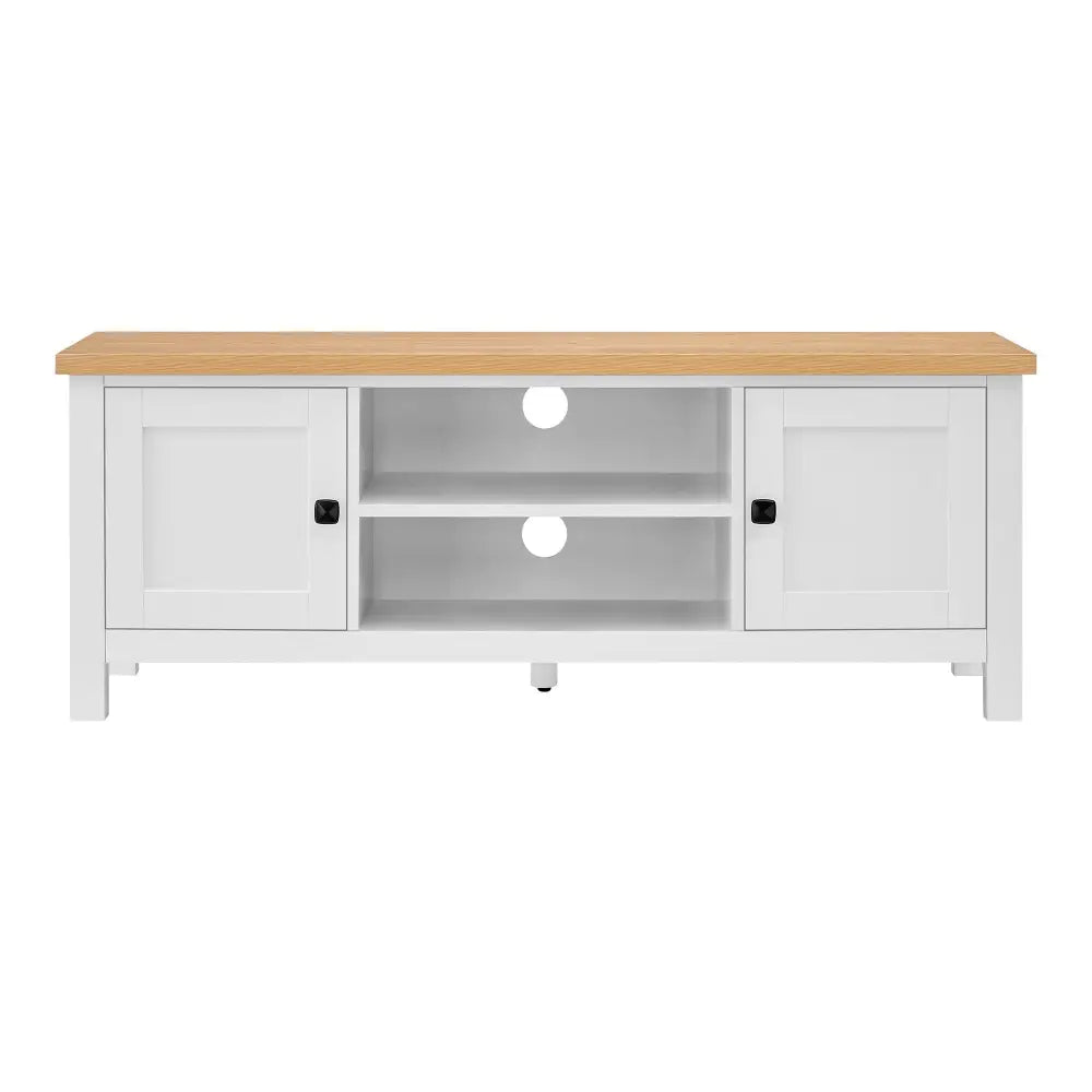 Sarantino Gio Tv Stand - White/natural - Furniture > Living Room