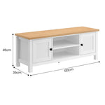 Sarantino Gio Tv Stand - White/natural - Furniture > Living Room