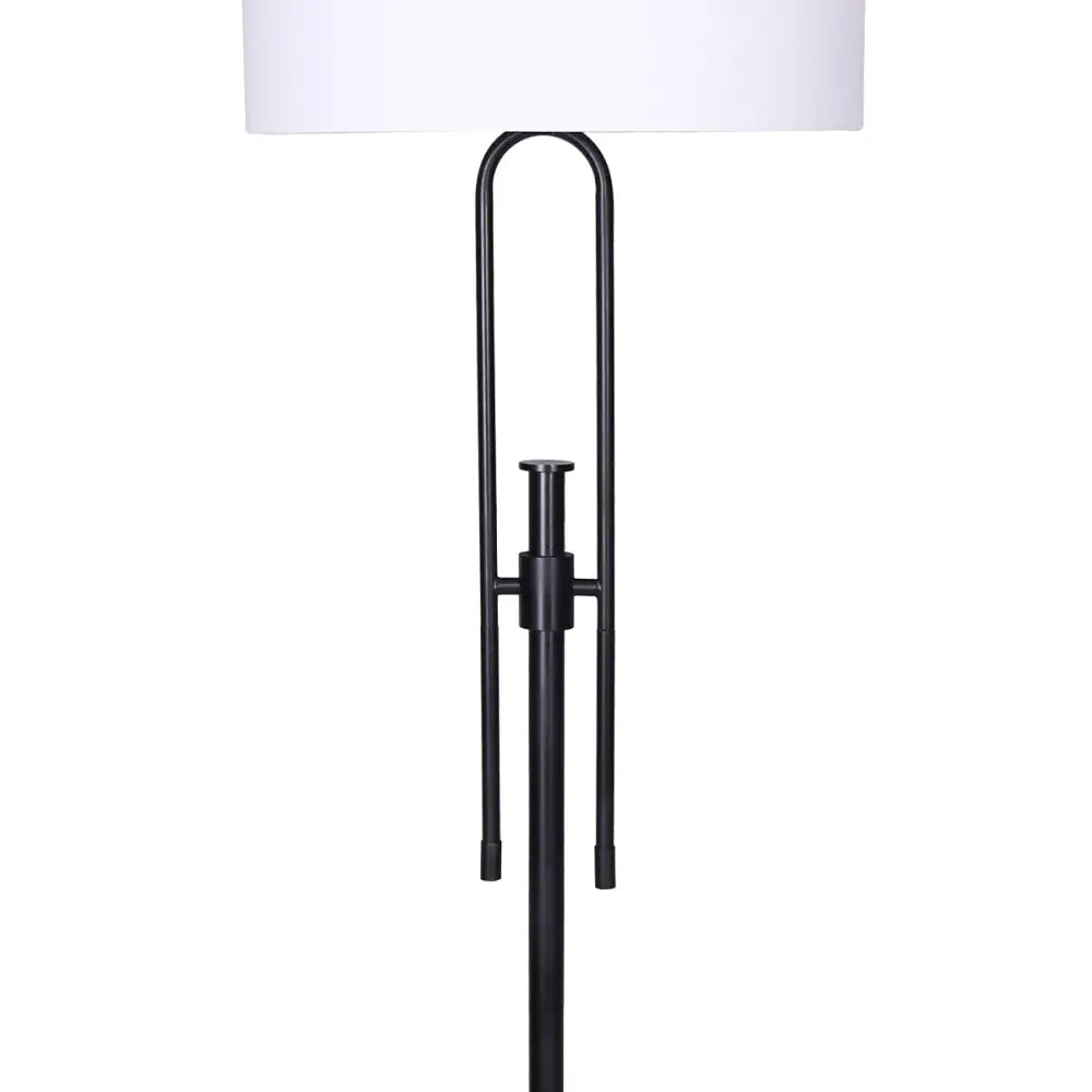 Sarantino Height-Adjustable Metal Floor Lamp Matte Black - Home & Garden > Lighting