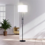 Sarantino Height-Adjustable Metal Floor Lamp Matte Black - Home & Garden > Lighting