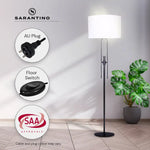 Sarantino Height-Adjustable Metal Floor Lamp Matte Black - Home & Garden > Lighting