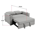 Sarantino Hoffman Linen Sofa Bed Chair With Cushions &cup Holders Light Grey - Furniture > Bar Stools & Chairs > Arm