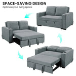 Sarantino Hoffman Linen Sofa Bed With Cushions & Cup Holders Dark Grey - Furniture > Bar Stools & Chairs > Arm Chairs &
