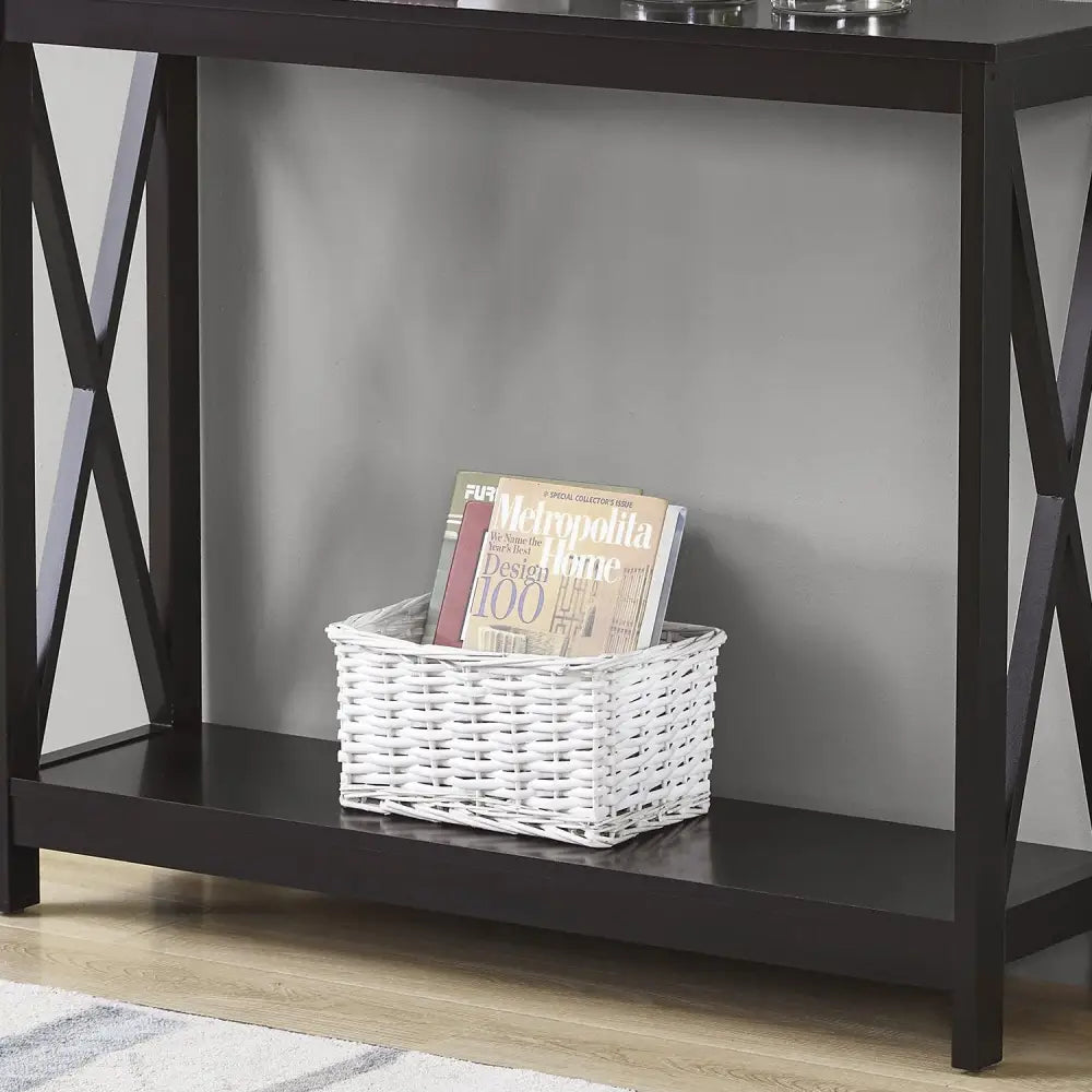 Sarantino Isla X-Frame Console Table in Black - Furniture > Living Room > Side Tables
