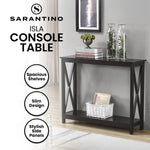 Sarantino Isla X-Frame Console Table in Black - Furniture > Living Room > Side Tables