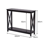 Sarantino Isla X-Frame Console Table in Black - Furniture > Living Room > Side Tables