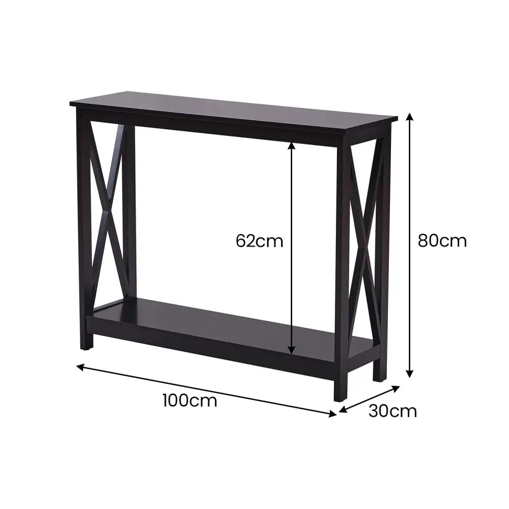 Sarantino Isla X-Frame Console Table in Black - Furniture > Living Room > Side Tables