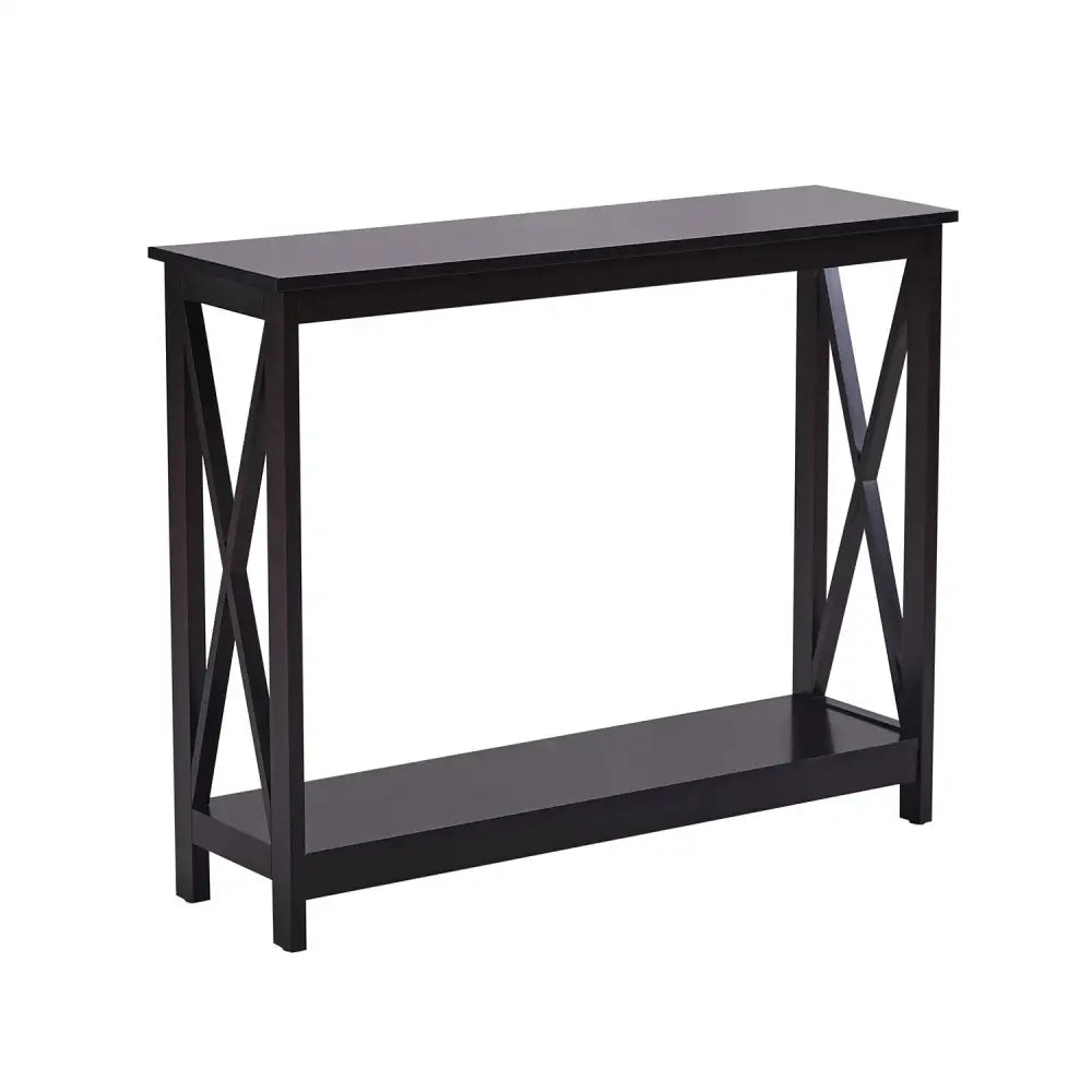 Sarantino Isla X-Frame Console Table in Black - Furniture > Living Room > Side Tables