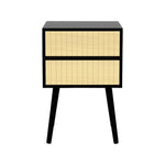 Sarantino Ivan Bedside Table Night Stand - Black/natural - Furniture > Bedroom