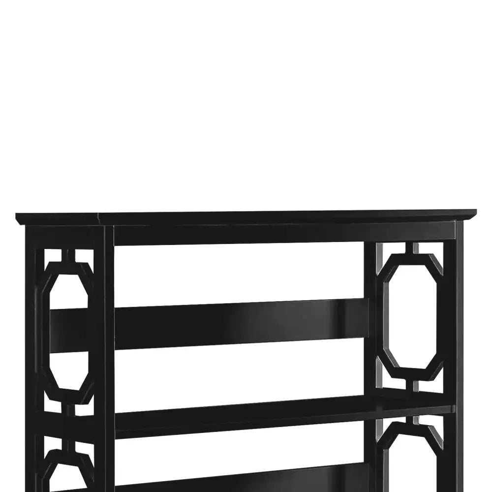 Sarantino Laurel 3-Tier Bookshelf Display Rack in Black - Furniture > Living Room > Bookcases & Shelves
