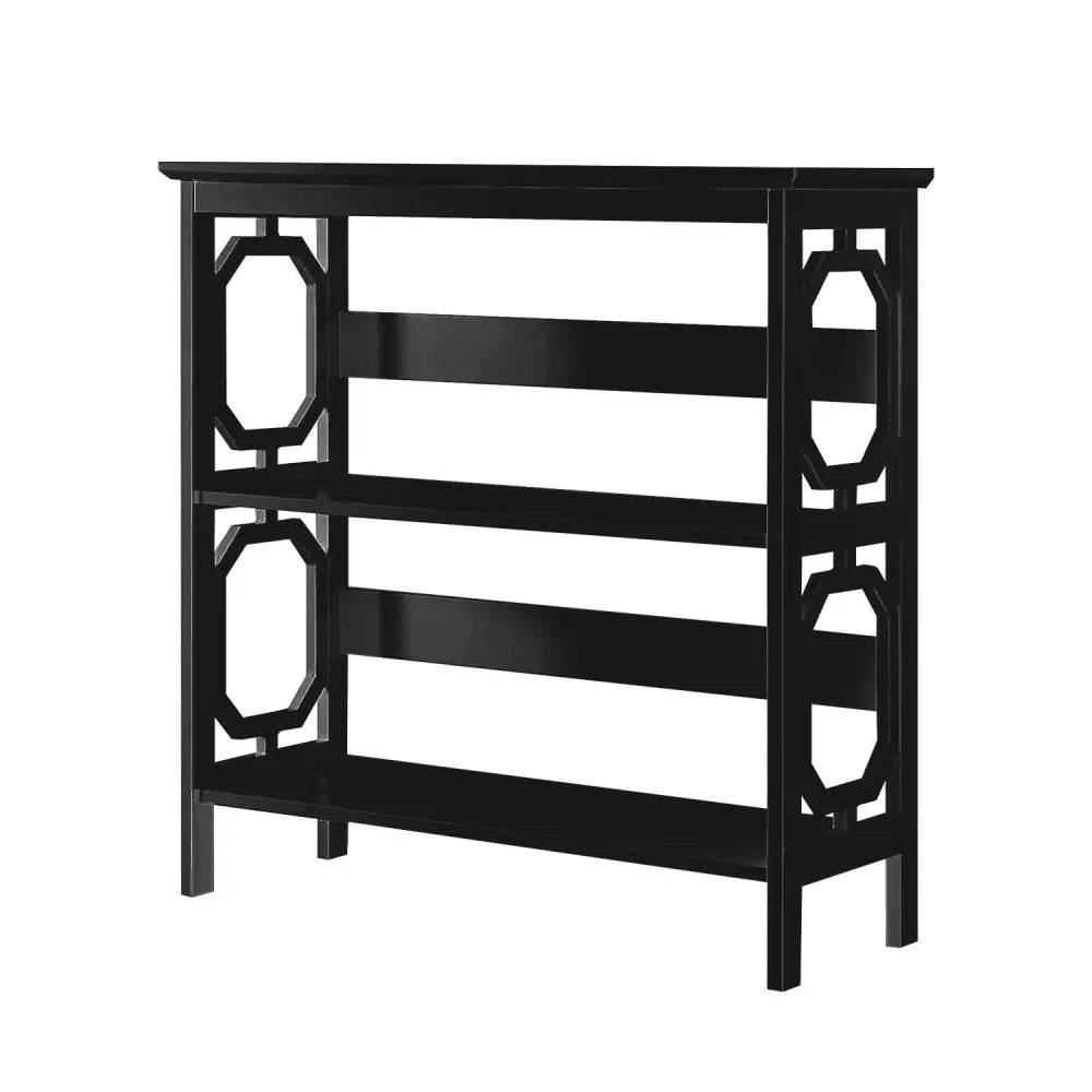 Sarantino Laurel 3-Tier Bookshelf Display Rack in Black - Furniture > Living Room > Bookcases & Shelves
