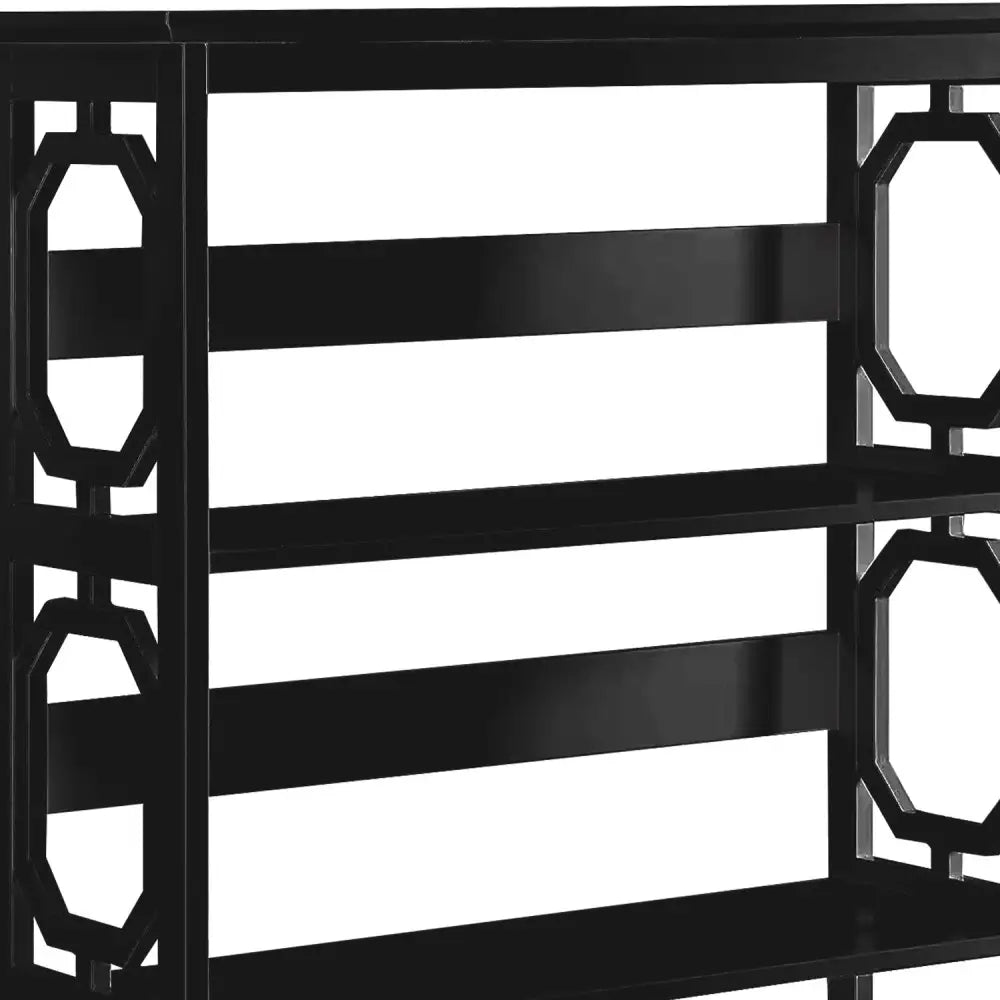 Sarantino Laurel 3-Tier Bookshelf Display Rack in Black - Furniture > Living Room > Bookcases & Shelves