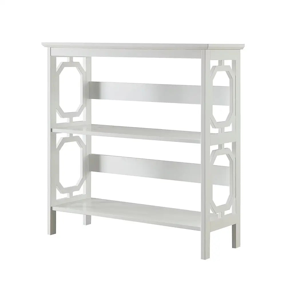 Sarantino Laurel 3-Tier Bookshelf Display Rack in White - Furniture > Living Room > Bookcases & Shelves