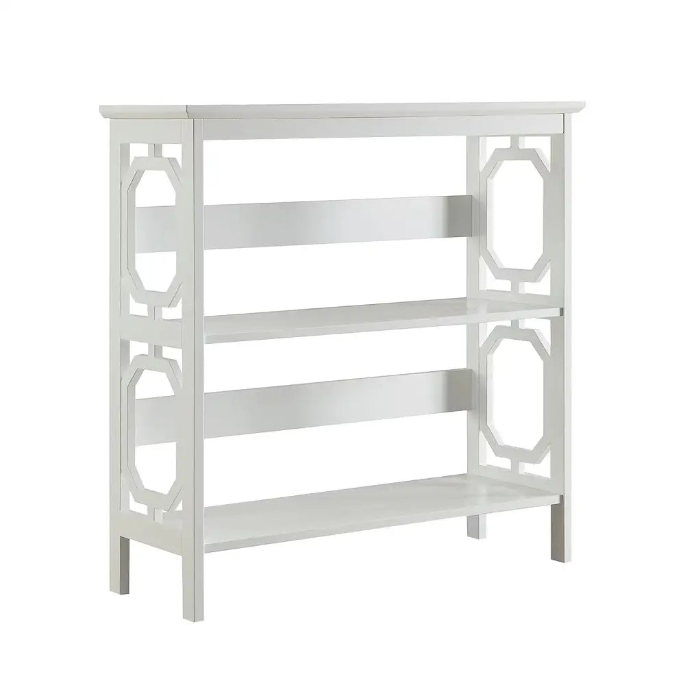 Sarantino Laurel 3-Tier Bookshelf Display Rack in White - Furniture > Living Room > Bookcases & Shelves