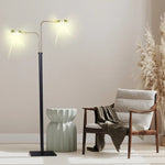 Sarantino LED Metal Floor Lamp with 2 Lights in Brushed Gold and Black Finish - Home & Garden > Lighting