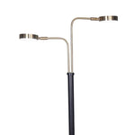 Sarantino LED Metal Floor Lamp with 2 Lights in Brushed Gold and Black Finish - Home & Garden > Lighting