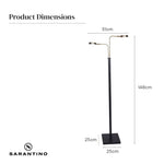 Sarantino LED Metal Floor Lamp with 2 Lights in Brushed Gold and Black Finish - Home & Garden > Lighting