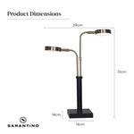 Sarantino LED Metal Table Lamp with 2 Lights Brushed Gold Black Finish - Home & Garden > Lighting